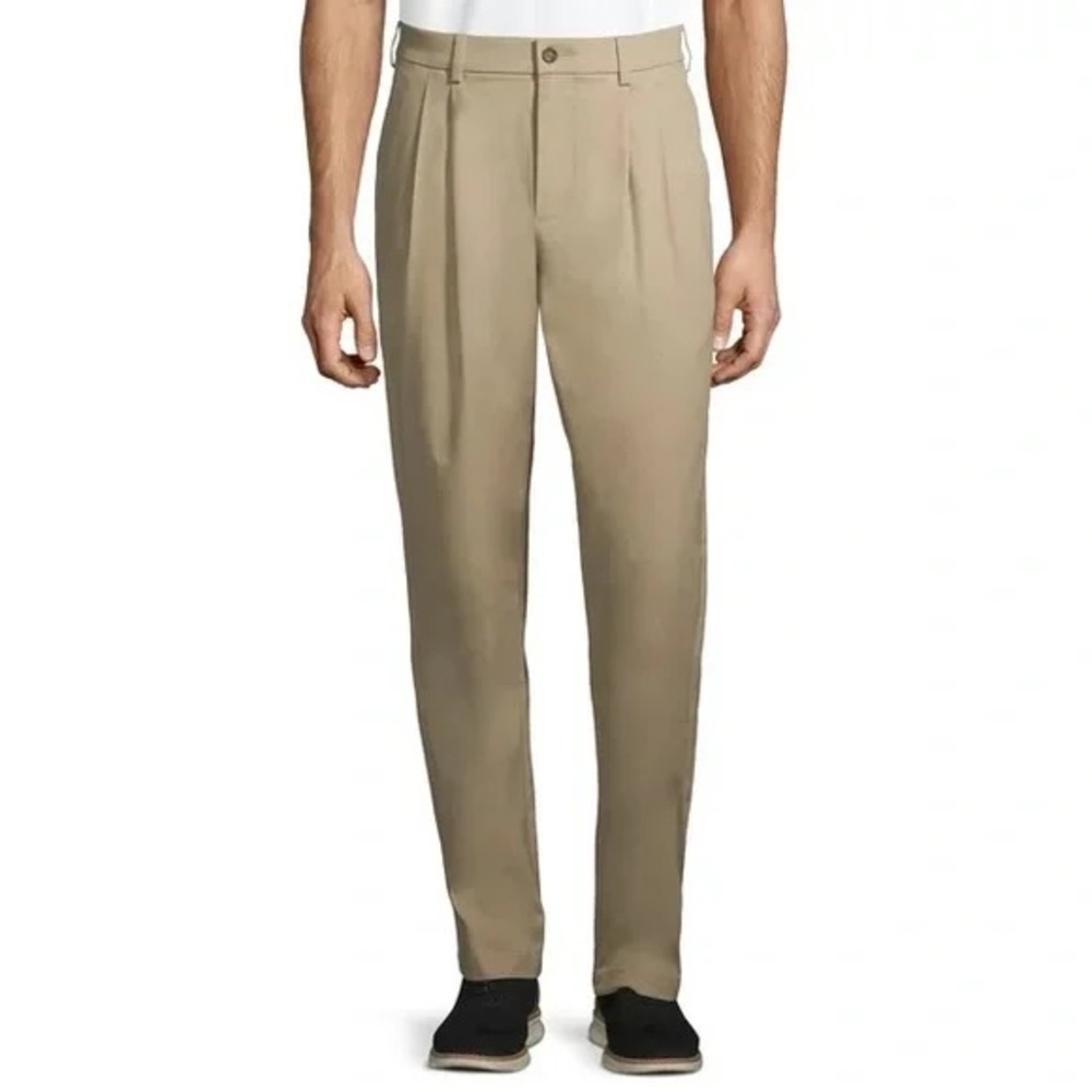 NWT George Pleated Front Pant Men’s Size 54 x 32 Barley Tan